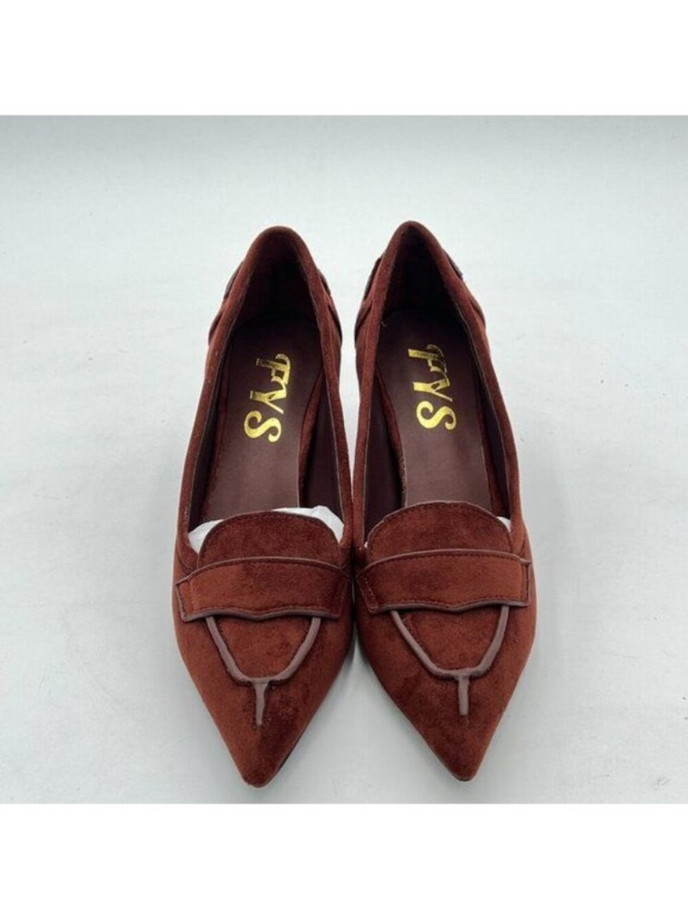 Women Pointed Toe Pumps Slip on Kitten Mid Heel Loafers Office Formal Work Dress - Picture 2 of 6